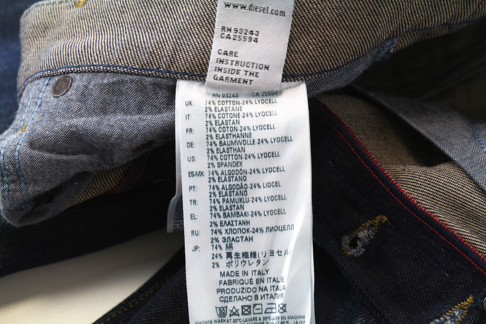 DIESEL Jifer 084SW vyriški džinsai W29/L32 mėlyni, ploni, siaurėjantys, tamprūs. 