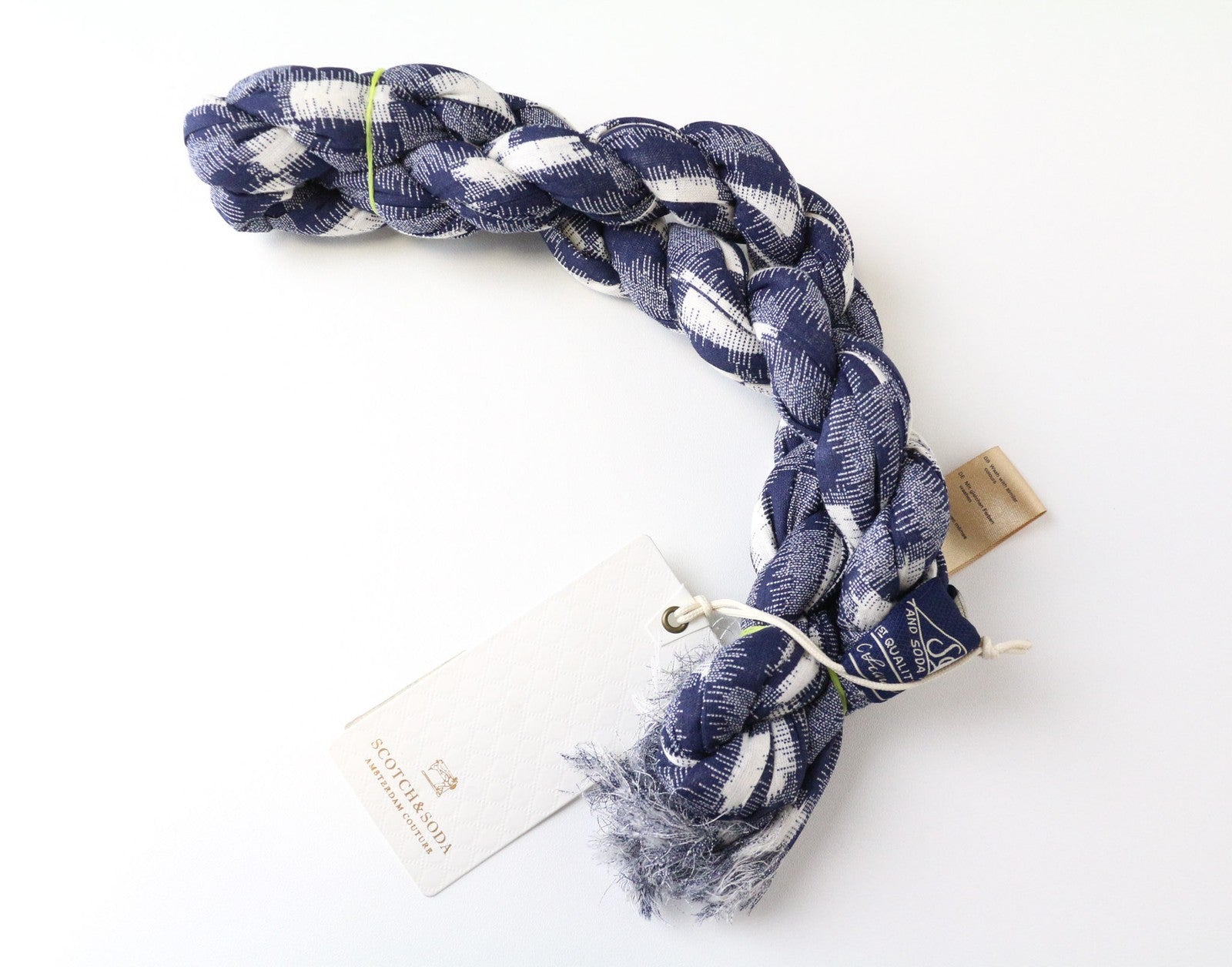 „SCOTCH &amp; SODA Ams Couture“ vyriškas šalikas OS mėlynas languotas raštas lengvas unisex 