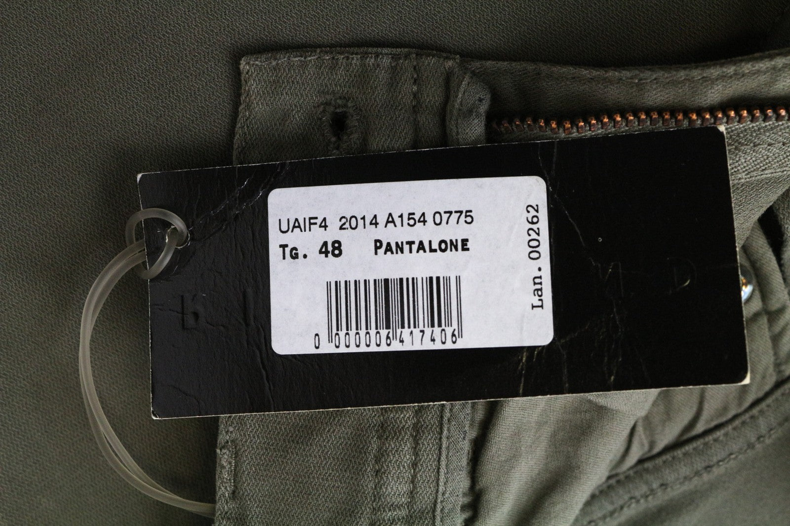 RICHMOND vyriškos kelnės, 48 ​​cm, chaki žalios, tamprios medvilnės, laisvalaikio, plokščia priekine dalimi, stiliaus 