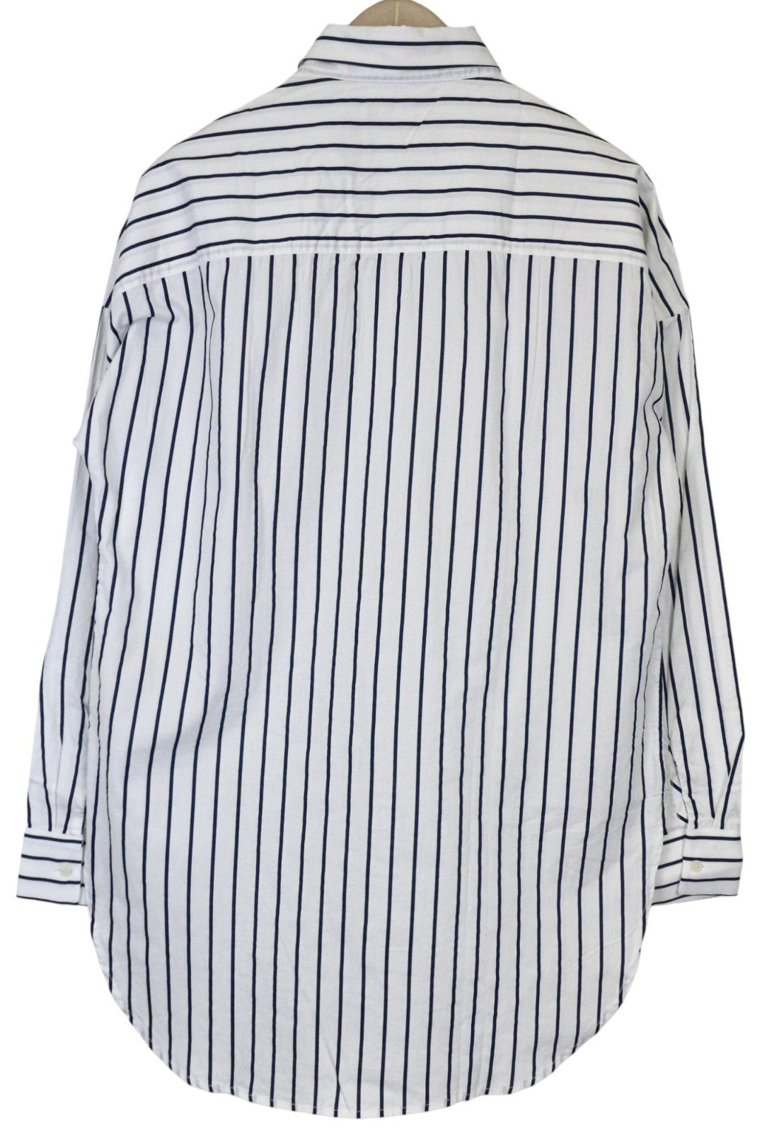 SCOTCH &amp; SODA vyriški marškinėliai M, balti, dryžuoti, asimetriški, ilgi, medvilniniai 