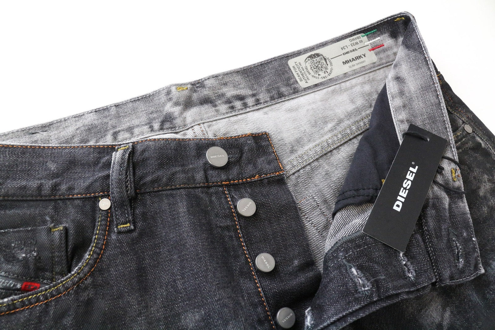 DIESEL Mharky 084WG vyriški džinsai W33/L34 pilki, aptempti, aptempti 