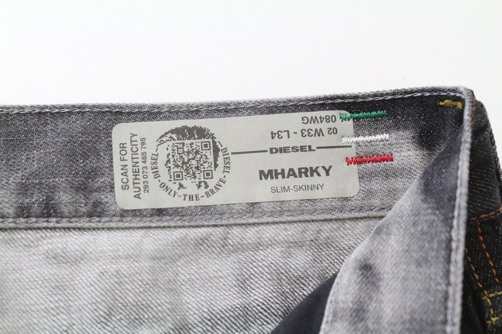 DIESEL Mharky 084WG vyriški džinsai W33/L34 pilki, aptempti, aptempti 