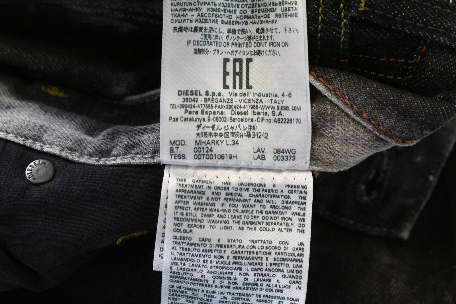 DIESEL Mharky 084WG vyriški džinsai W33/L34 pilki, aptempti, aptempti 