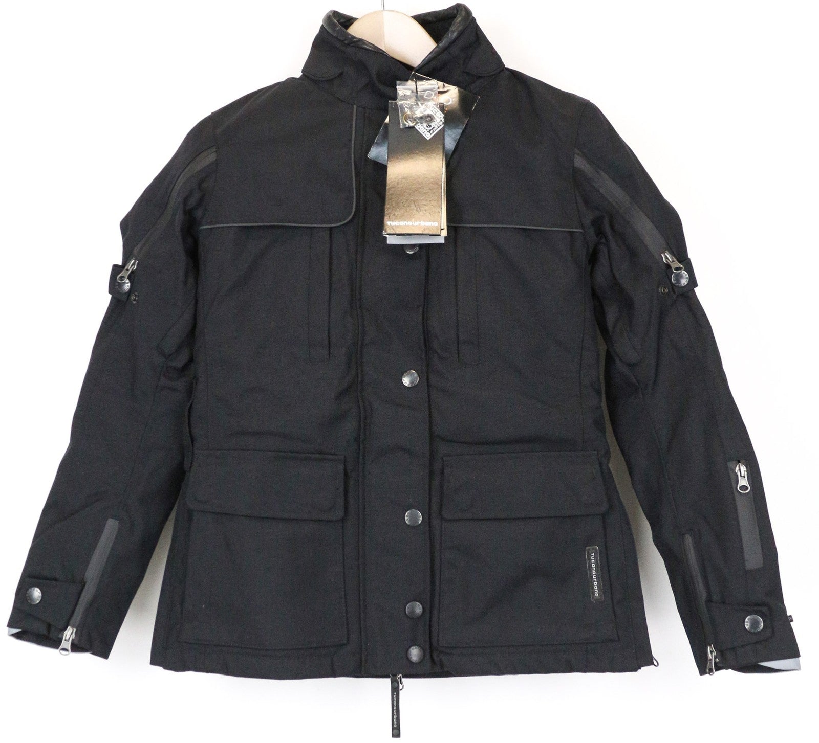 TUCANO URBANO Iris moteriška paspirtuko striukė IT38 juoda su paspirtuku ir vėjui atspariu paminkštinimu 