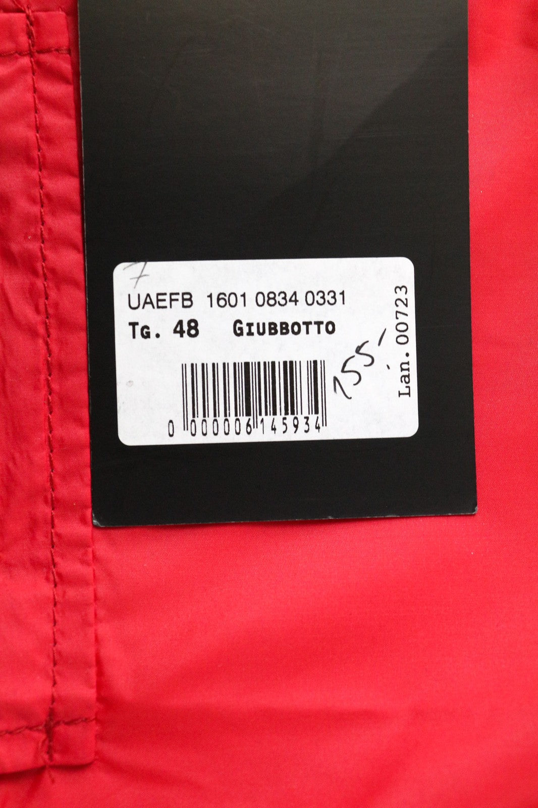 RICHMOND vyriška striukė IT48 ryškiai raudona dizainerio užtrauktuku, aukšta apykakle, klasikinio stiliaus, su pamušalu 