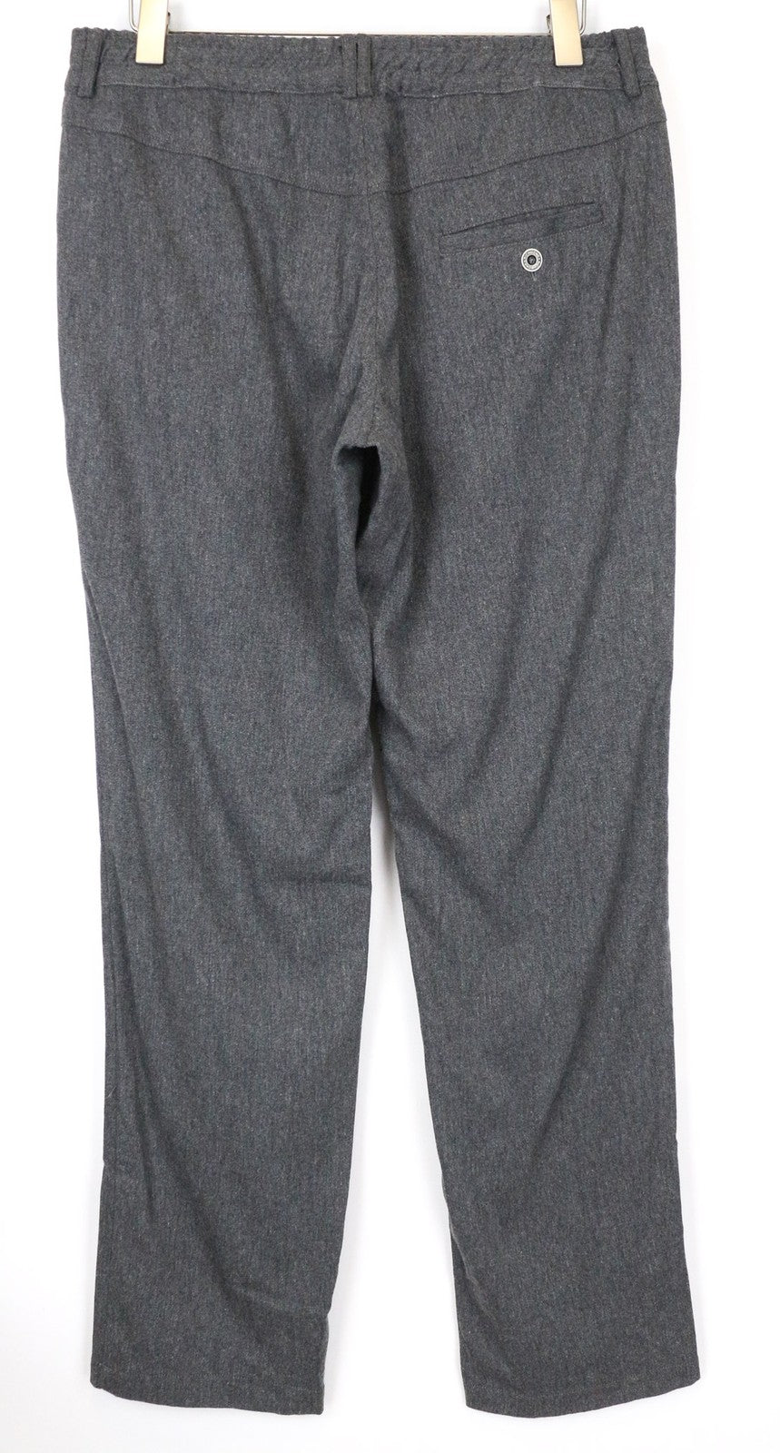 RICHMOND vyriškos pilkos tamprios vilnos mišinio kelnės su užtrauktuku, kišene ir laisvalaikio stiliaus. L dydžio. 