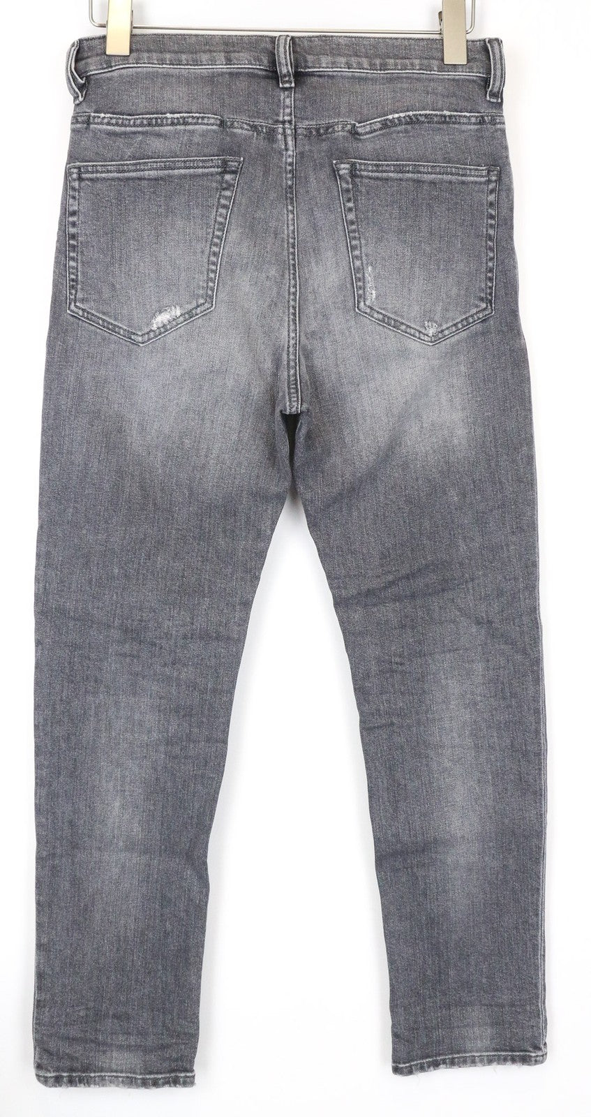 DIESEL D-Eetar 0890F Men's W28/L32 Grey Pure Cotton Stretch Taper Ripped Fit