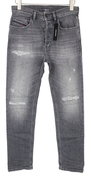 DIESEL D-Eetar 0890F Men's W28/L32 Grey Cotton Stretch Ripped Taper Jeans