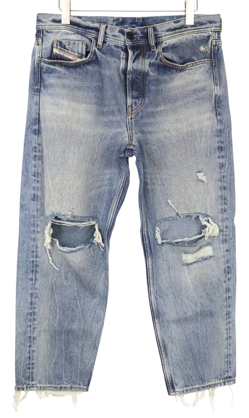 DIESEL Dagh-XP 084ZS Men's W32/L30 Blue Pure Cotton Straight Jeans Distressed