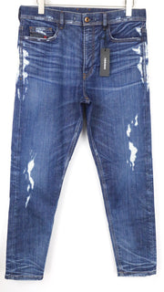 DIESEL Kly-NE 084YH Men's W32 Blue Washed Sweat Jogg Tapered Distressed Jean