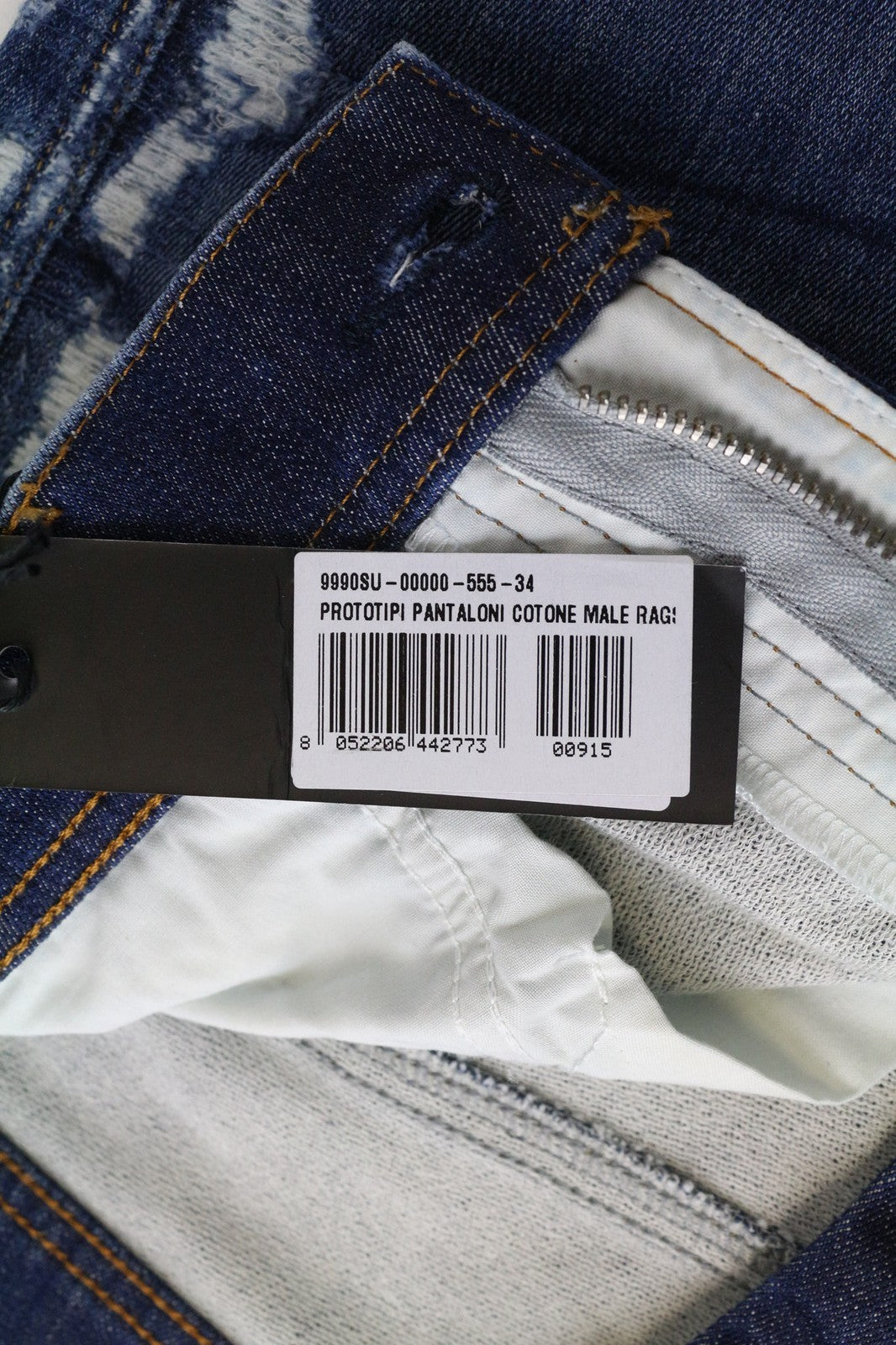 DIESEL Kly-NE 084YH Men's W32 Blue Washed Sweat Jogg Tapered Distressed Jean