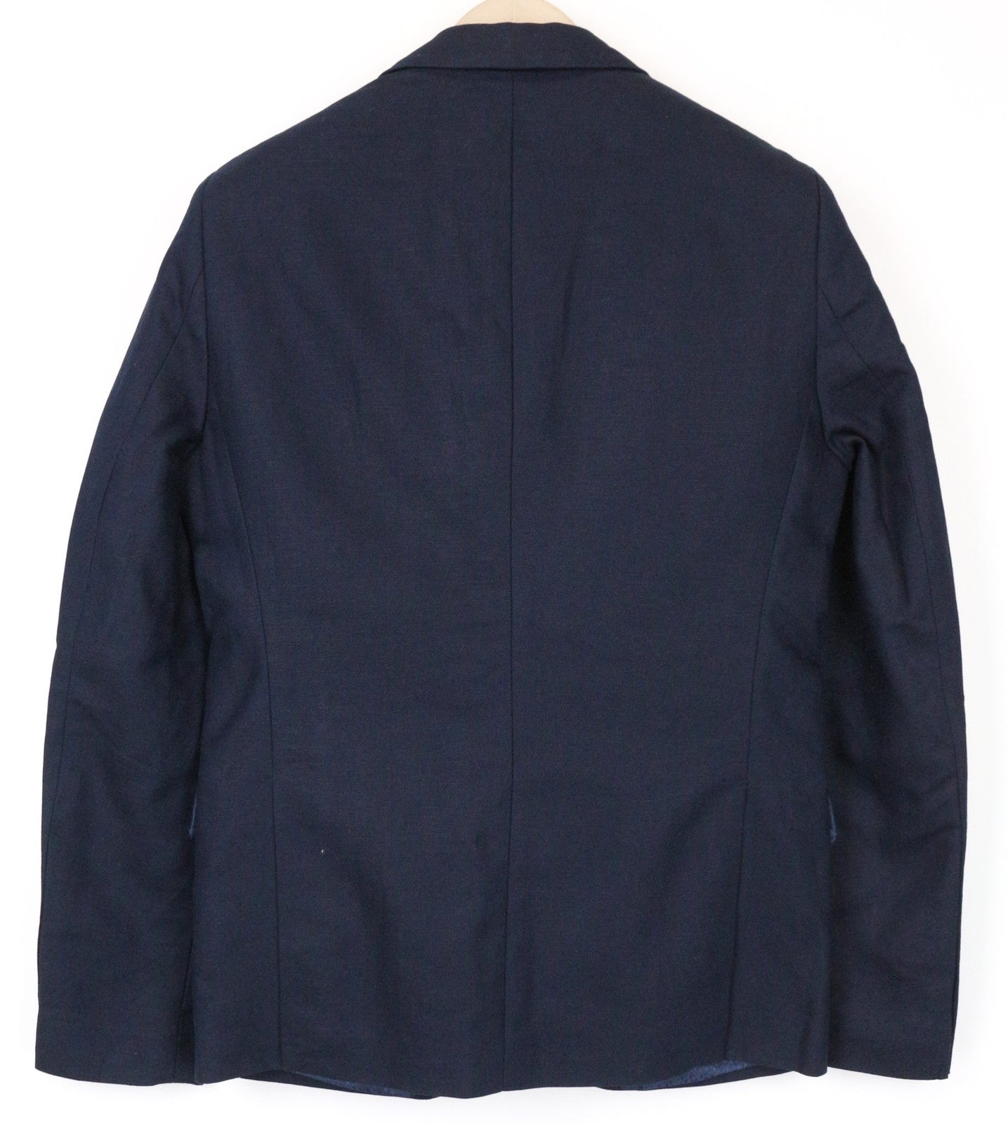 SCOTCH &amp; SODA Ams Couture vyriškas S dydžio tamsiai mėlynas lininis medvilninis švarkas su viena saga snapeliu 