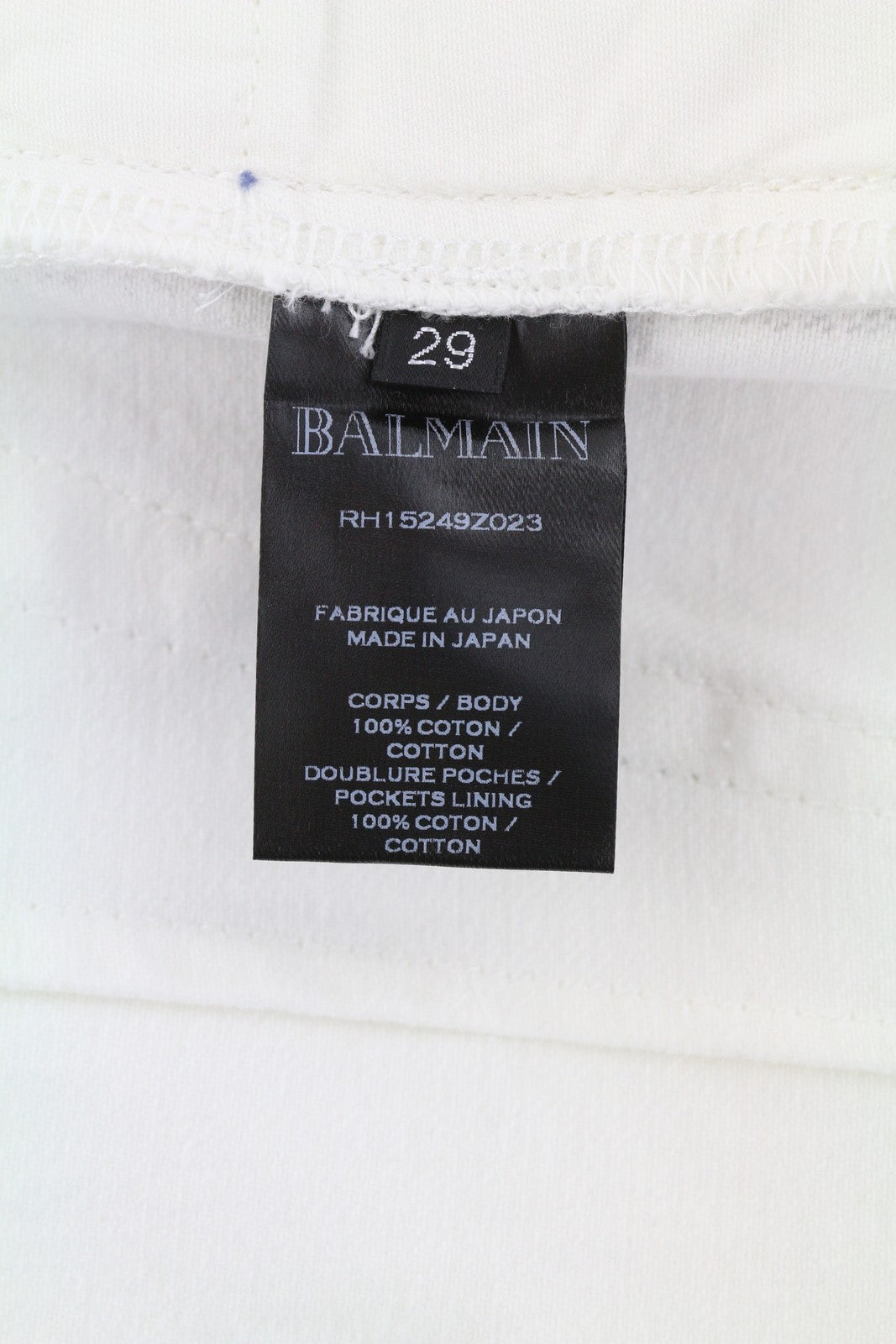 BALMAIN vyriški džinsai 29 balti, tiesūs, suteptos tekstūros, sudegusio nešvaraus audinio efektu (RRP690) 