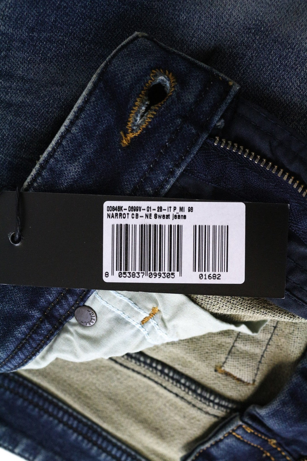 DIESEL Narrot CB-NE 0699V Men's W28 Slim Blue Stretch Sweat Jogg Carrot Jeans