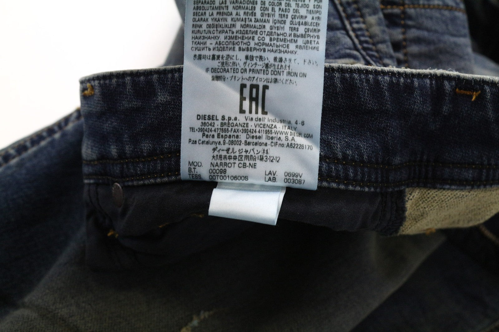 DIESEL Narrot CB-NE 0699V Men's W28 Slim Blue Stretch Sweat Jogg Carrot Jeans