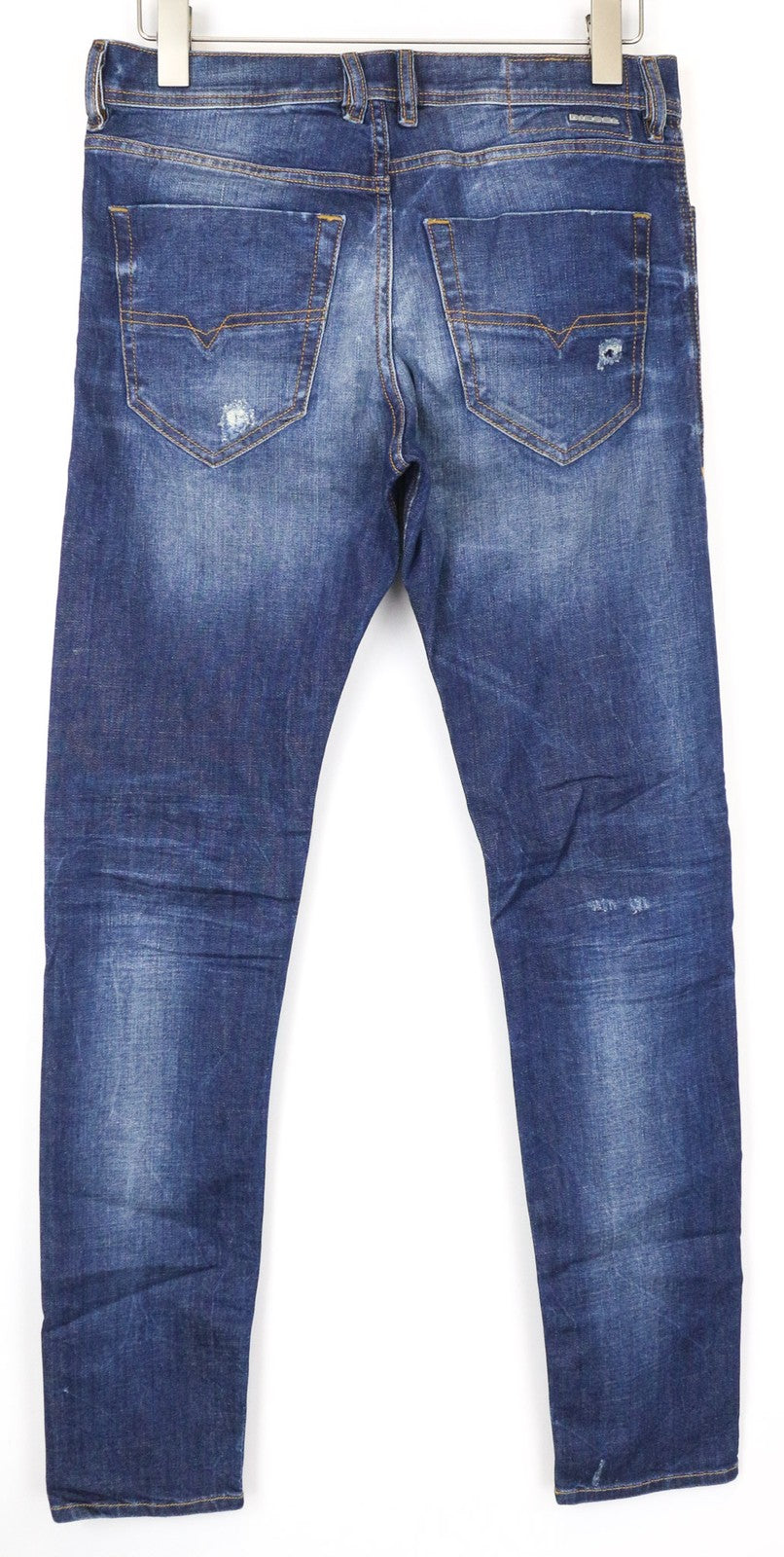 DIESEL Tepphar 084TX Men's W28/L32 Blue Cotton Stretch Slim Carrot Jeans Rip