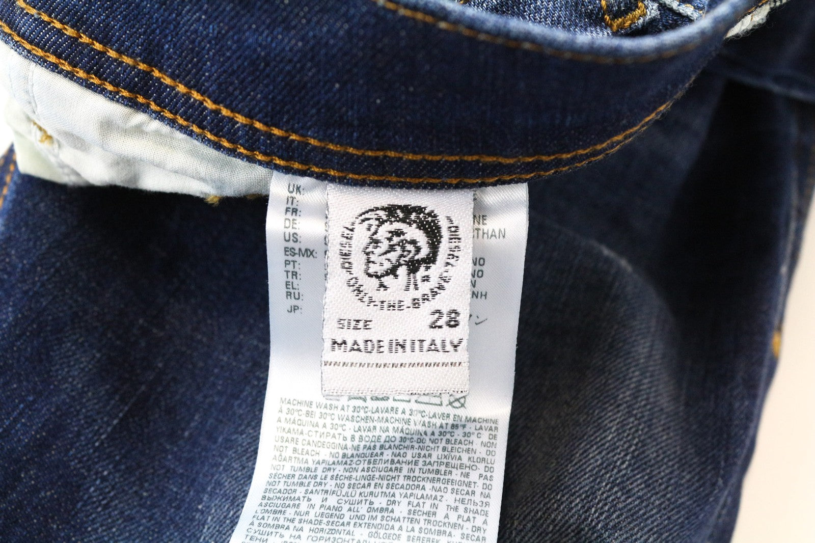 DIESEL Tepphar 084TX Men's W28/L32 Blue Cotton Stretch Slim Carrot Jeans Rip