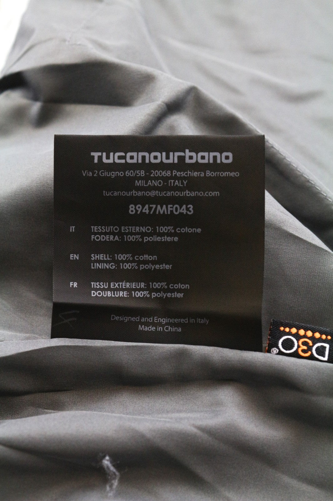 TUCANO URBANO Pol vyriška pilka medvilninė motociklininkų striukė, atspari vandeniui, vėjui ir vėjui S dydžio 