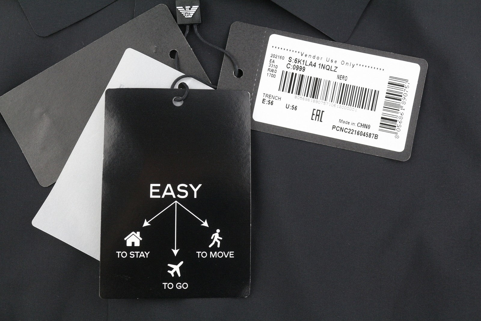 EMPORIO ARMANI vyriška striukė ~3XL juoda, trečinė, vandeniui atspari, plona RRP609 