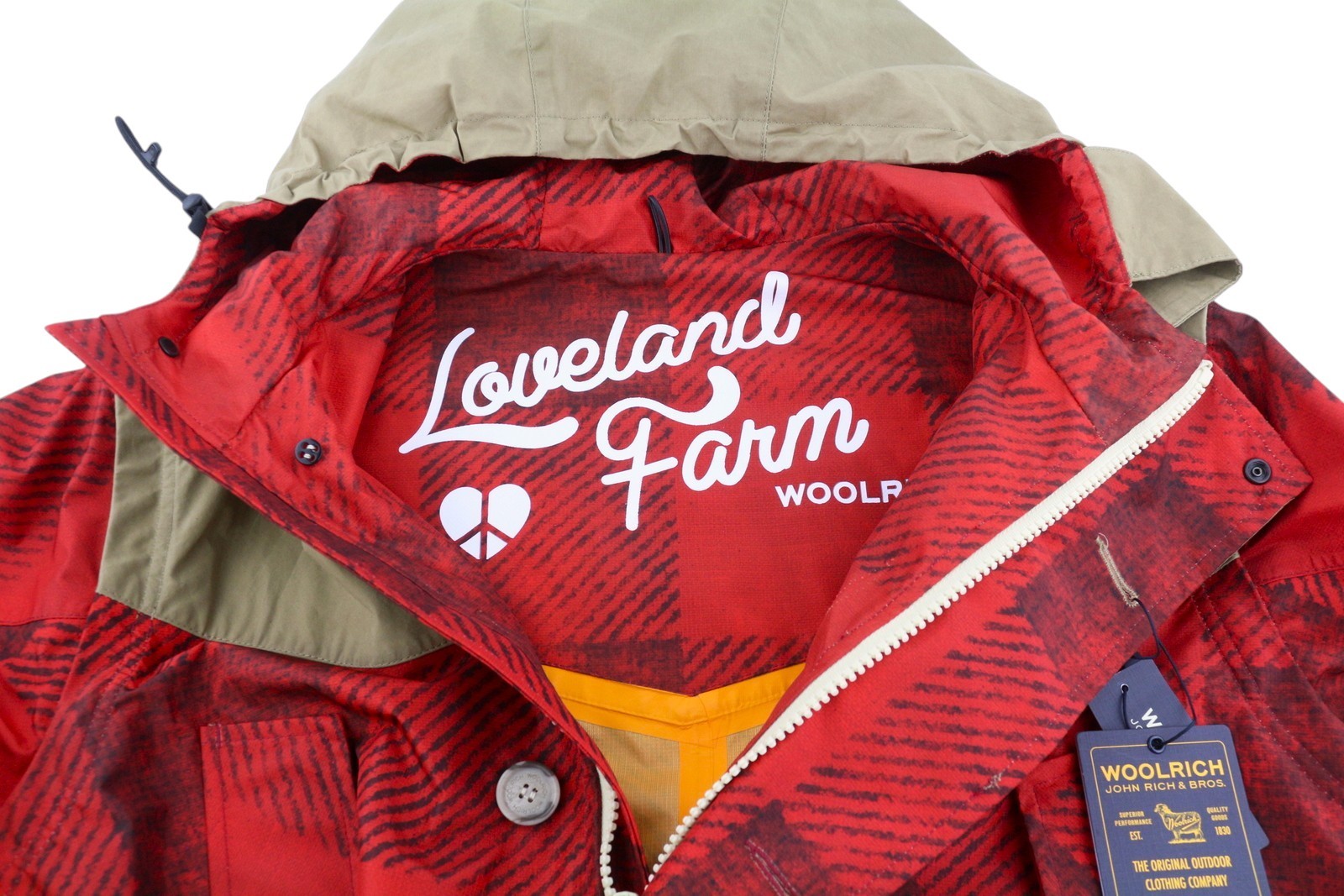 WOOLRICH xGriffin vyriška didelė žuvies uodegos dygsnio striukė L dydžio parka su nuimamomis rankovėmis RRP870 