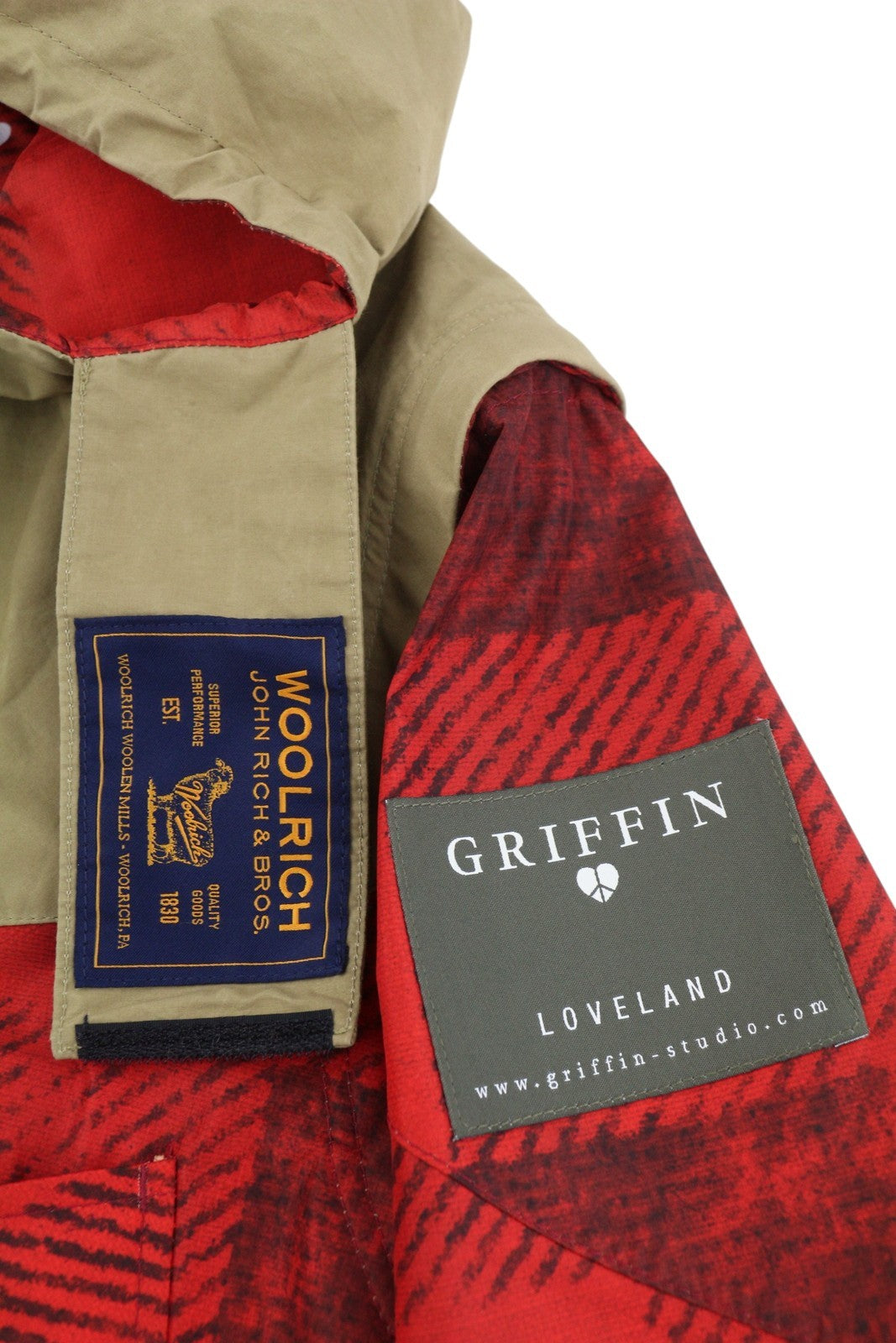 WOOLRICH xGriffin vyriška didelė žuvies uodegos dygsnio striukė L dydžio parka su nuimamomis rankovėmis RRP870 