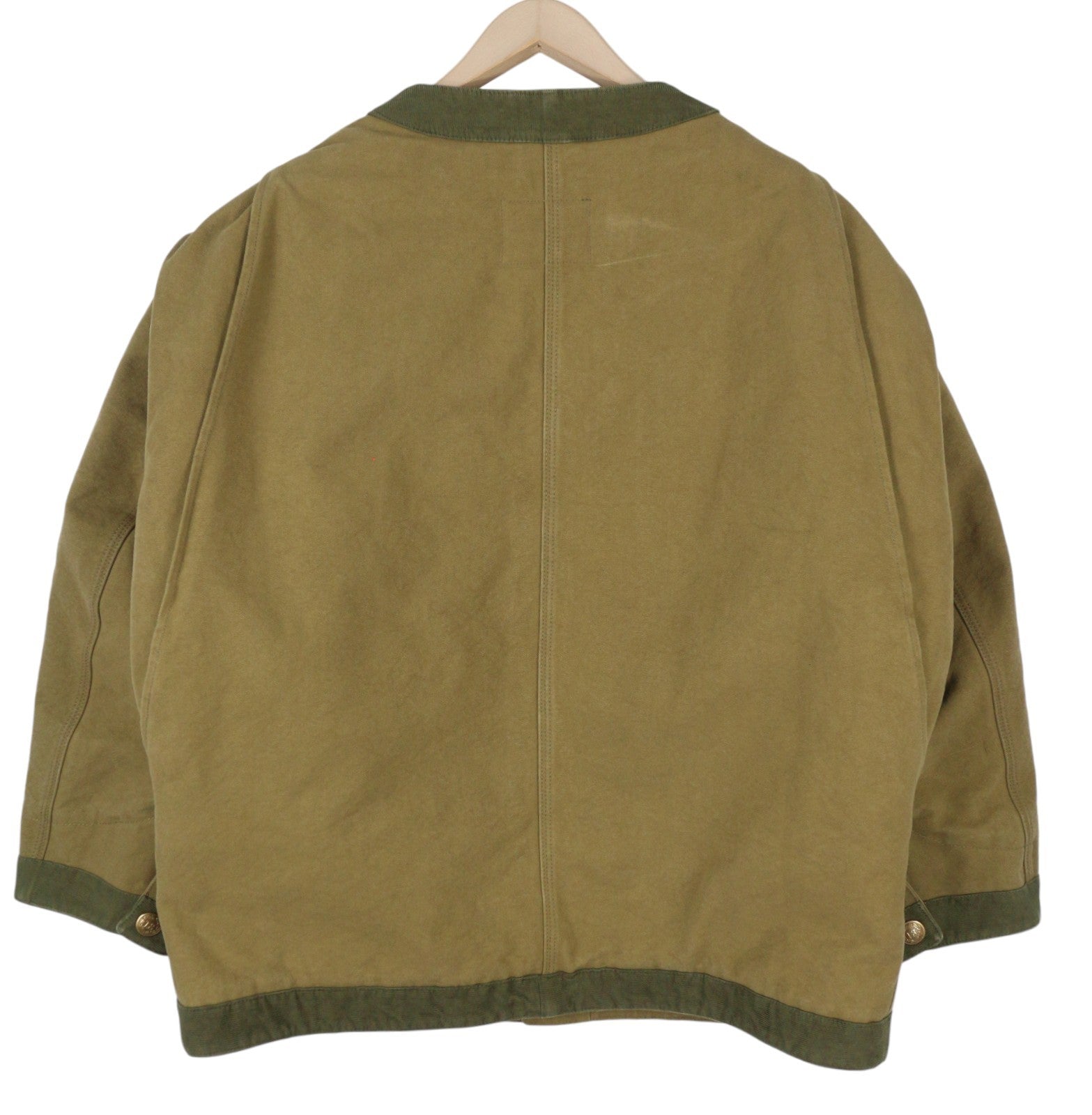 R13 virvelėmis apipjaustyta moteriška striukė su apvadais S dydžio, tamsiai rudos spalvos, drobė, didelė FW25 RRP1699 