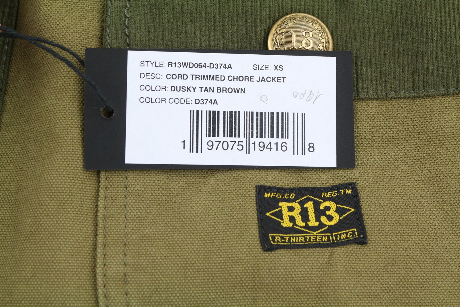 R13 virvelėmis apipjaustyta moteriška striukė su XS dydžio tamsiai ruda drobė, didelė FW25 RRP1699 