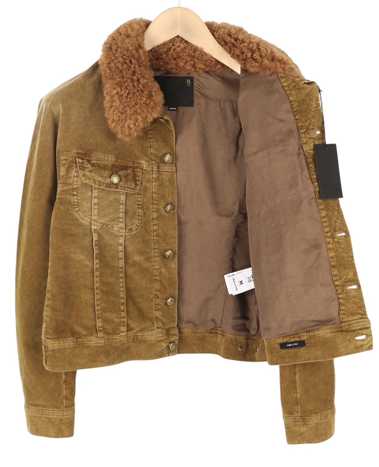 R13 Aptempta moteriška sunkvežimio striukė M su aukso rudos spalvos tampria virvele su sagomis FW25 RRP1199