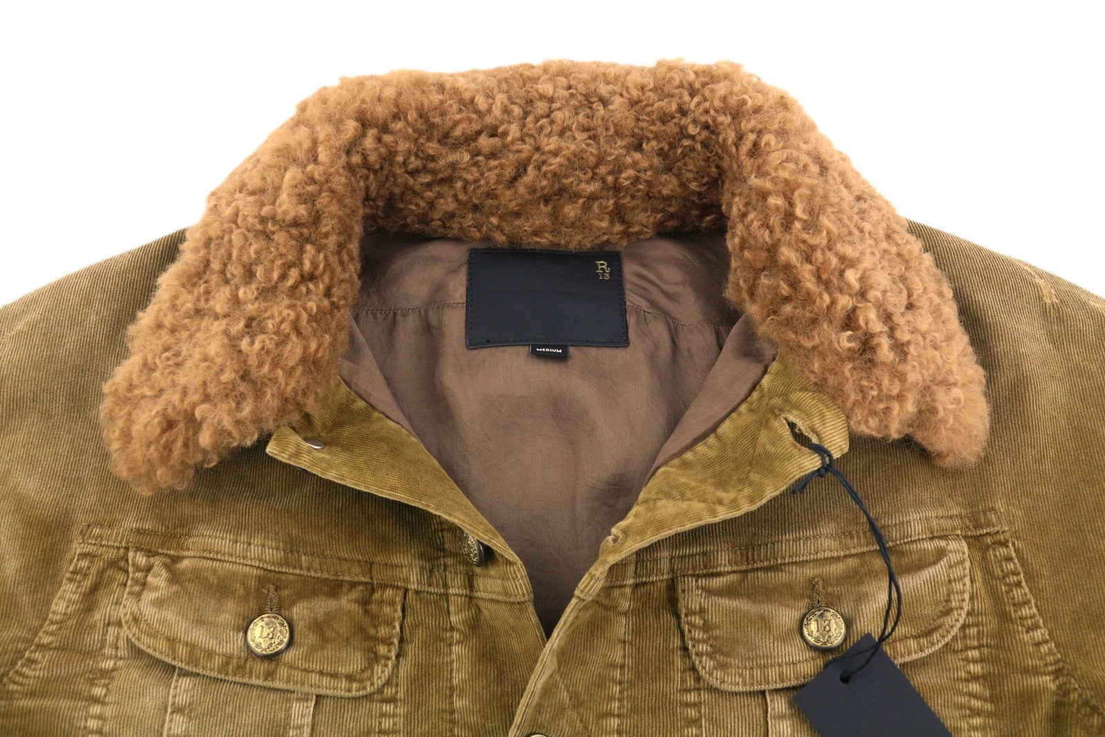 R13 Aptempta moteriška sunkvežimio striukė M su aukso rudos spalvos tampria virvele su sagomis FW25 RRP1199