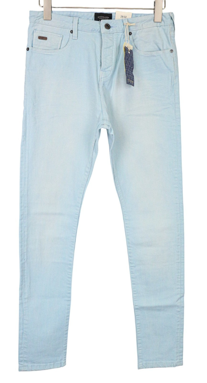 SCOTCH &amp; SODA Steele vyriškos mėlynos tamprios medvilninės plonos kelnės W29/L32 laisvalaikiui 