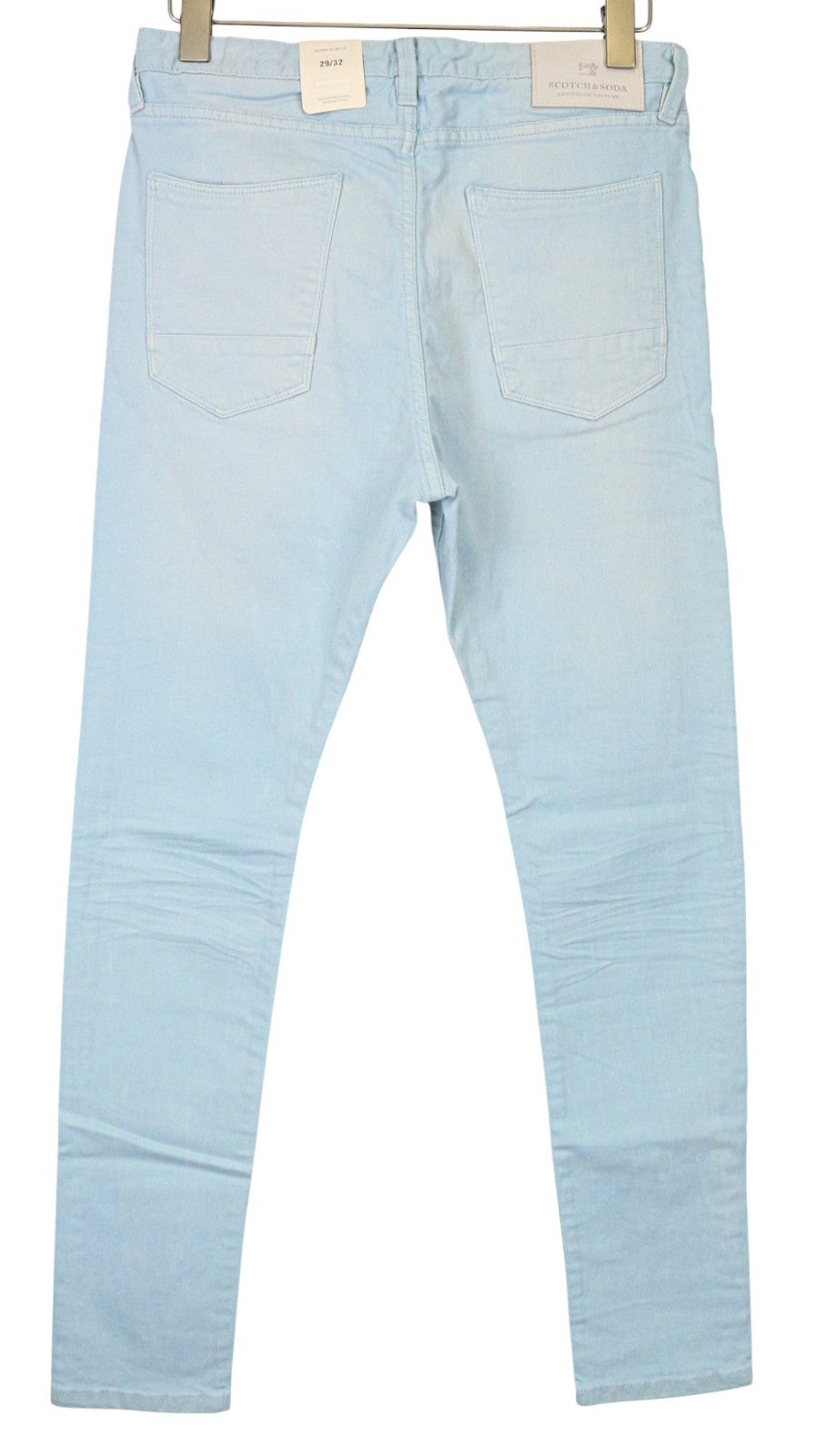 SCOTCH &amp; SODA Steele vyriškos mėlynos tamprios medvilninės plonos kelnės W29/L32 laisvalaikiui 