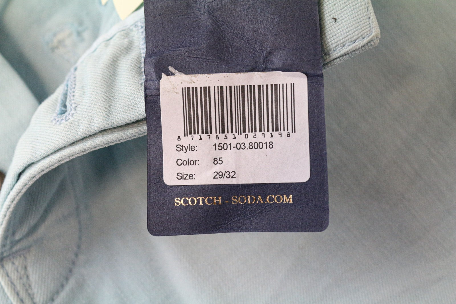 SCOTCH &amp; SODA Steele vyriškos mėlynos tamprios medvilninės plonos kelnės W29/L32 laisvalaikiui 