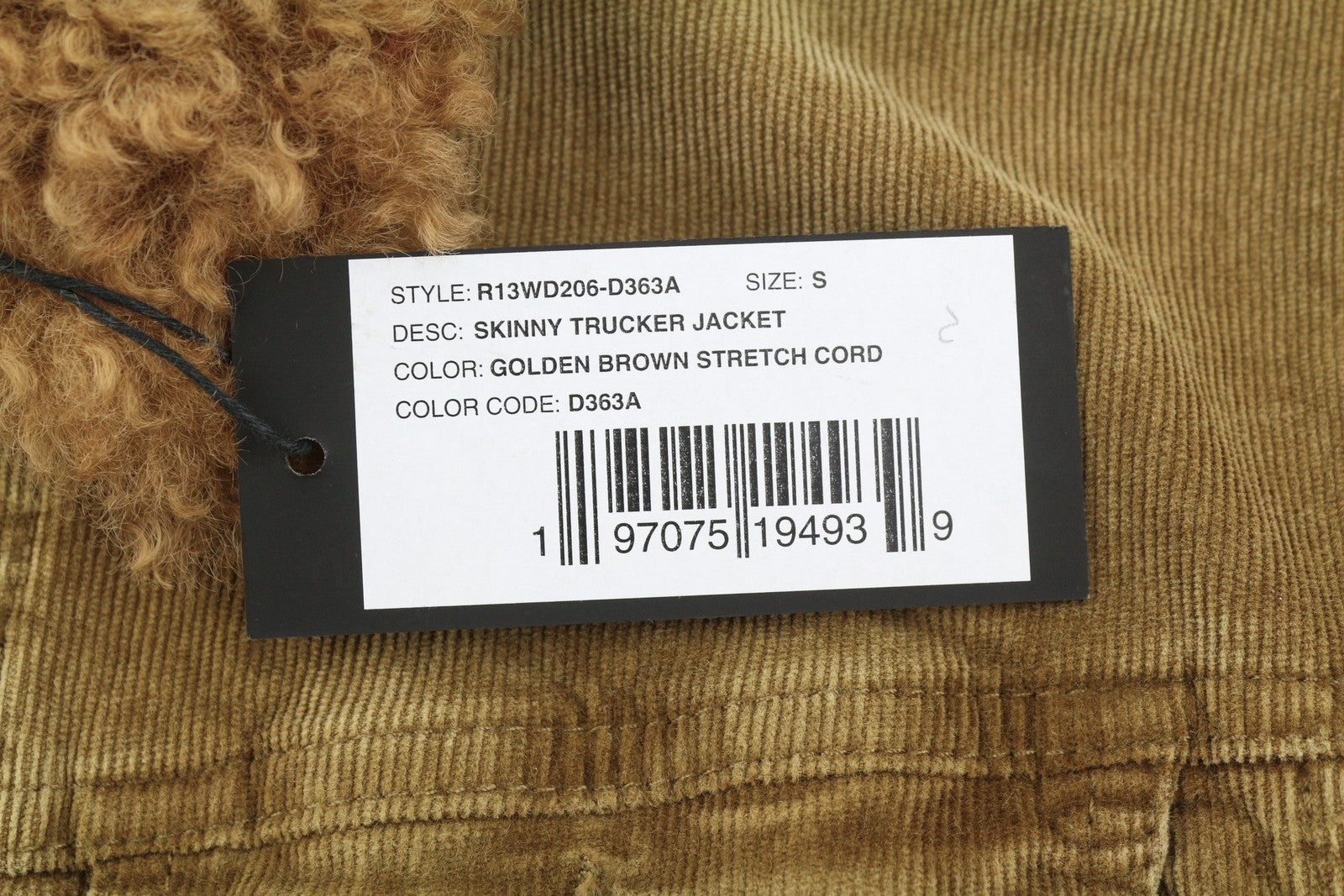 R13 Aptempta moteriška sunkvežimio striukė S su aukso rudos spalvos tampria virvele su sagomis FW25 RRP1199