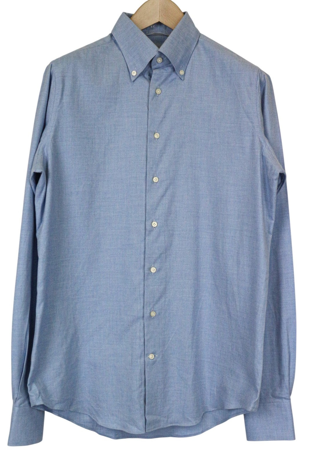 SUITSUPPLY Men's Shirt ~S Slim Cotton Blue Button Down Long Sleeve Smart Wear