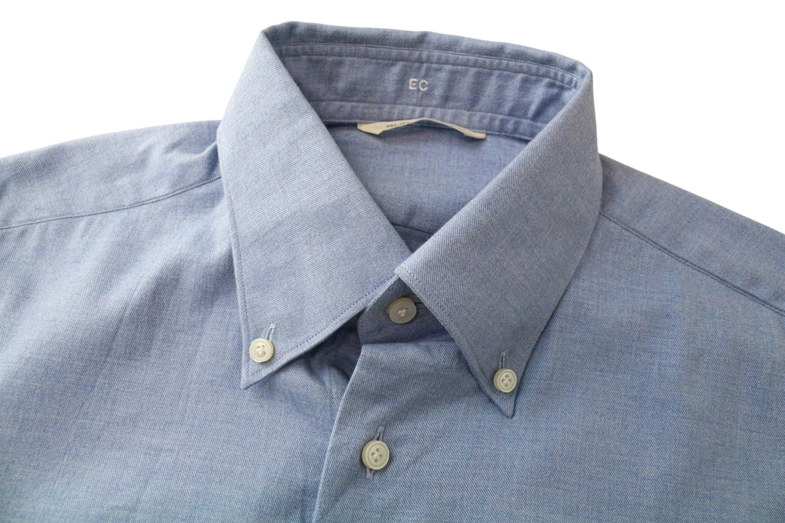 SUITSUPPLY Men's Shirt ~S Slim Cotton Blue Button Down Long Sleeve Smart Wear
