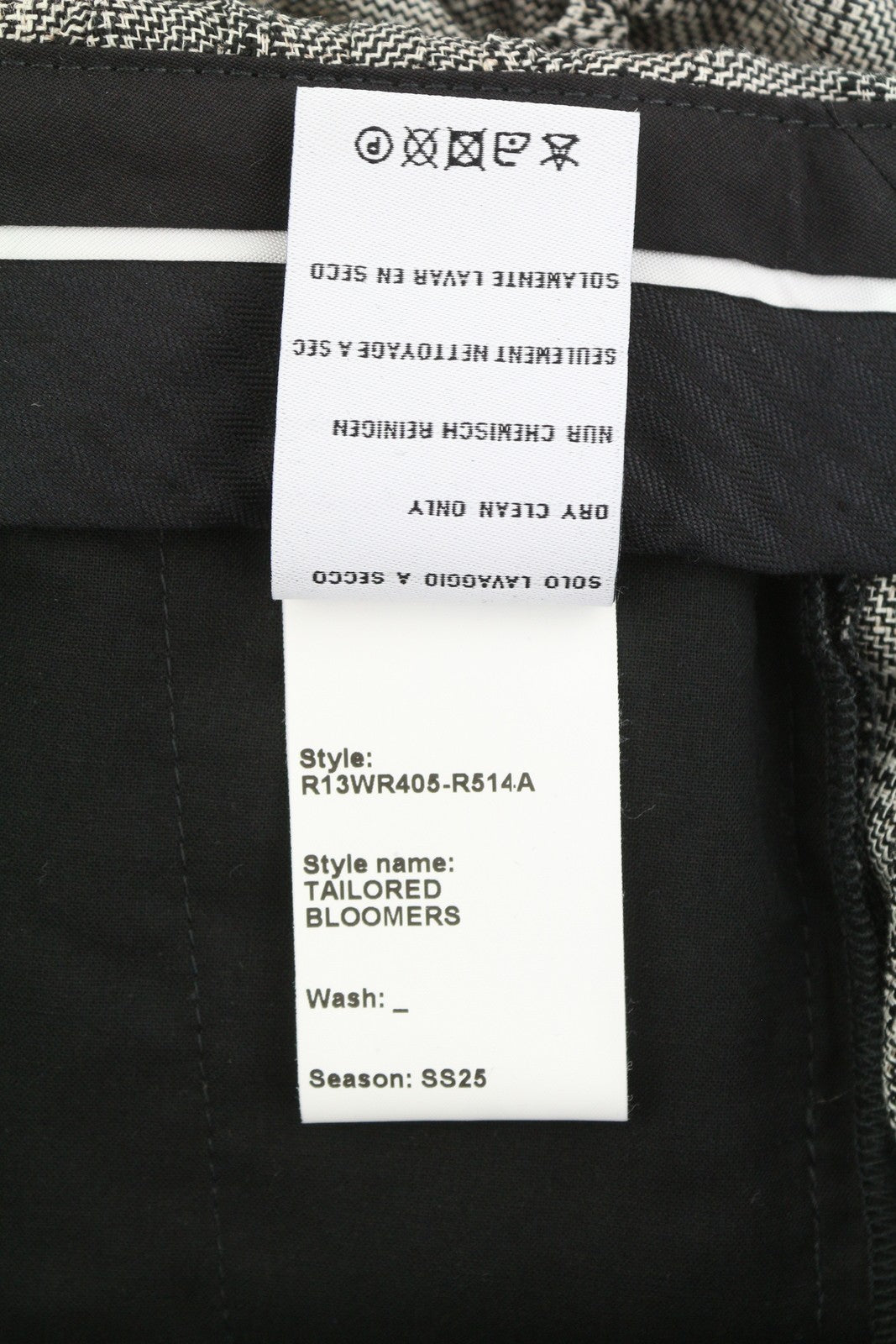 R13 Pasiūti moteriški šortai 27 pilki languoti lininiai tamprūs apvadai SS25 RRP499 