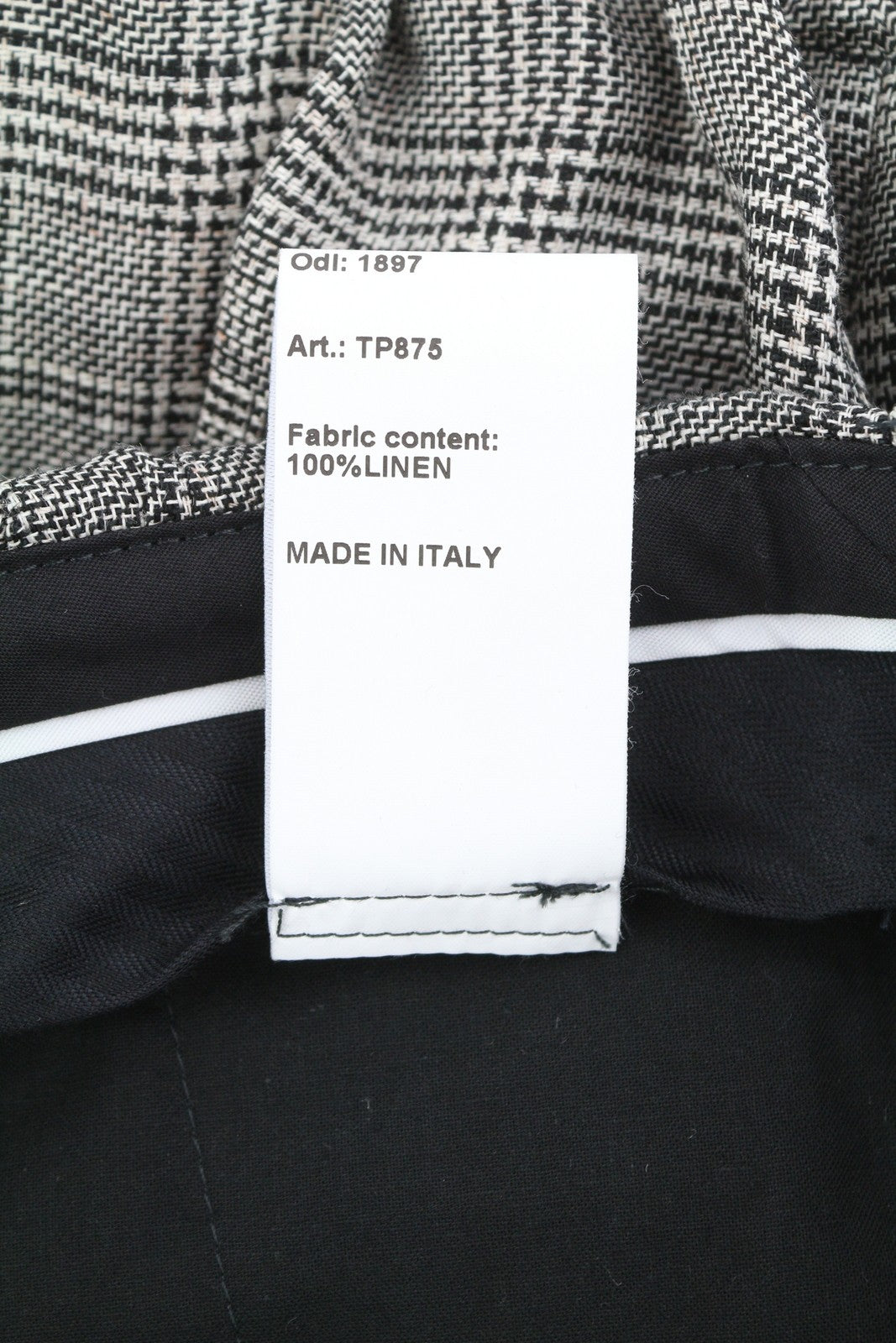 R13 Pasiūti moteriški šortai 27 pilki languoti lininiai tamprūs apvadai SS25 RRP499 