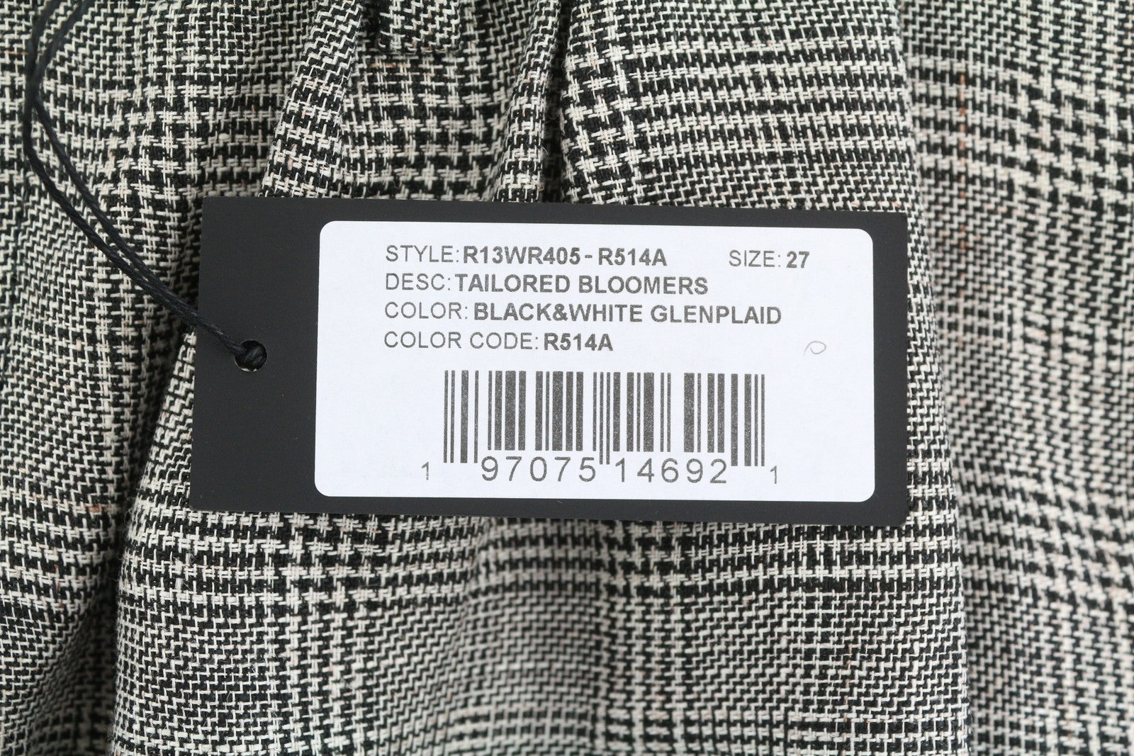 R13 Pasiūti moteriški šortai 27 pilki languoti lininiai tamprūs apvadai SS25 RRP499 