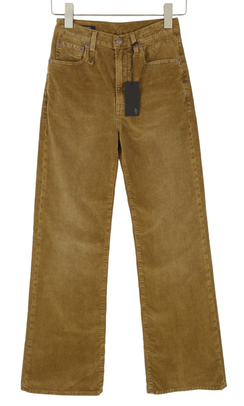 R13 Charlotte moteriškos kelnės 24 aukso rudos spalvos su tampriu virvele ir platėjančiomis FW25 RRP599 