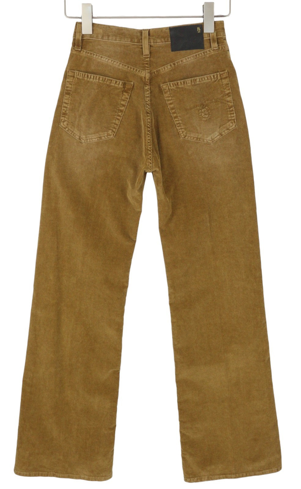 R13 Charlotte moteriškos kelnės 24 aukso rudos spalvos su tampriu virvele ir platėjančiomis FW25 RRP599 