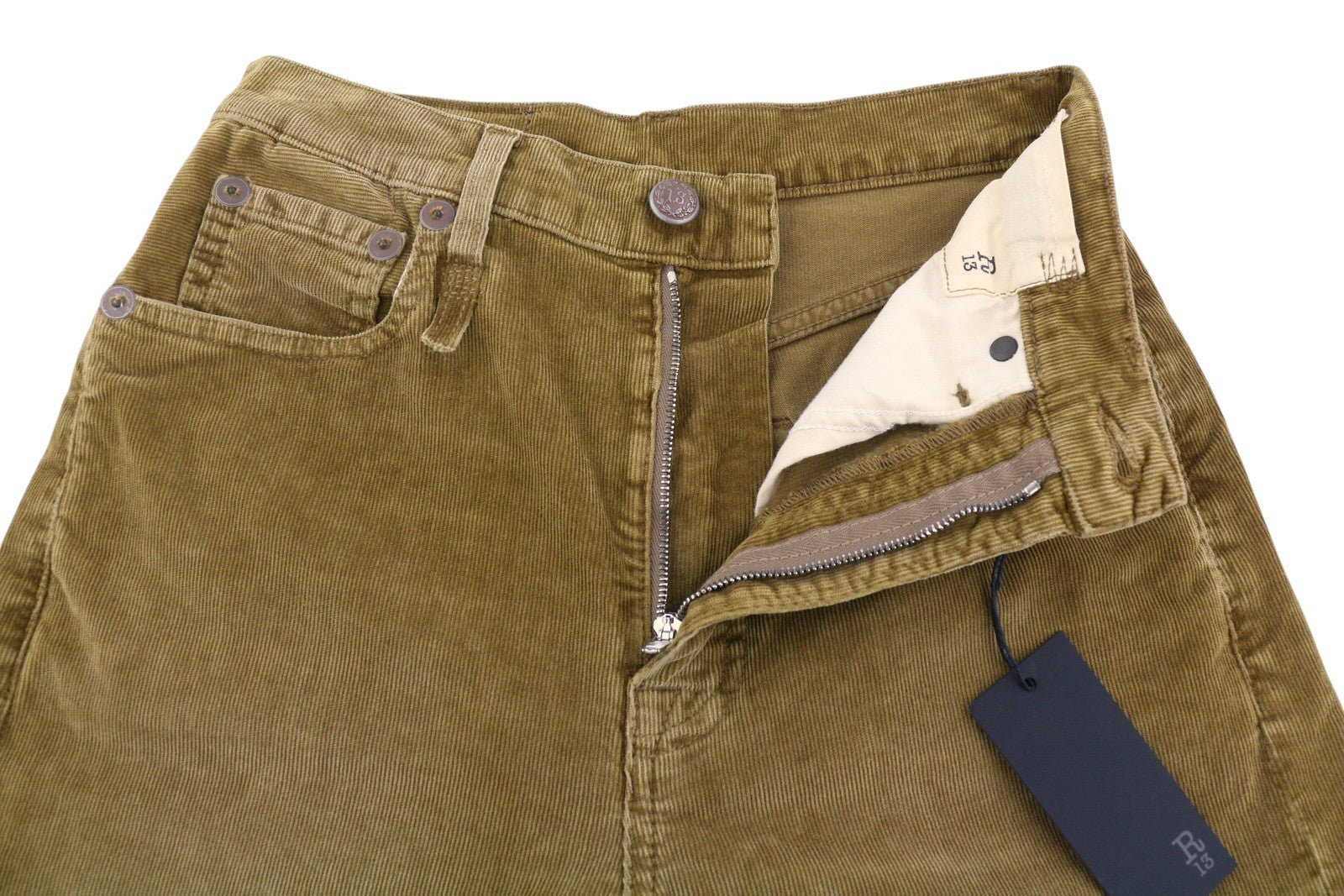 R13 Charlotte moteriškos kelnės 24 aukso rudos spalvos su tampriu virvele ir platėjančiomis FW25 RRP599 