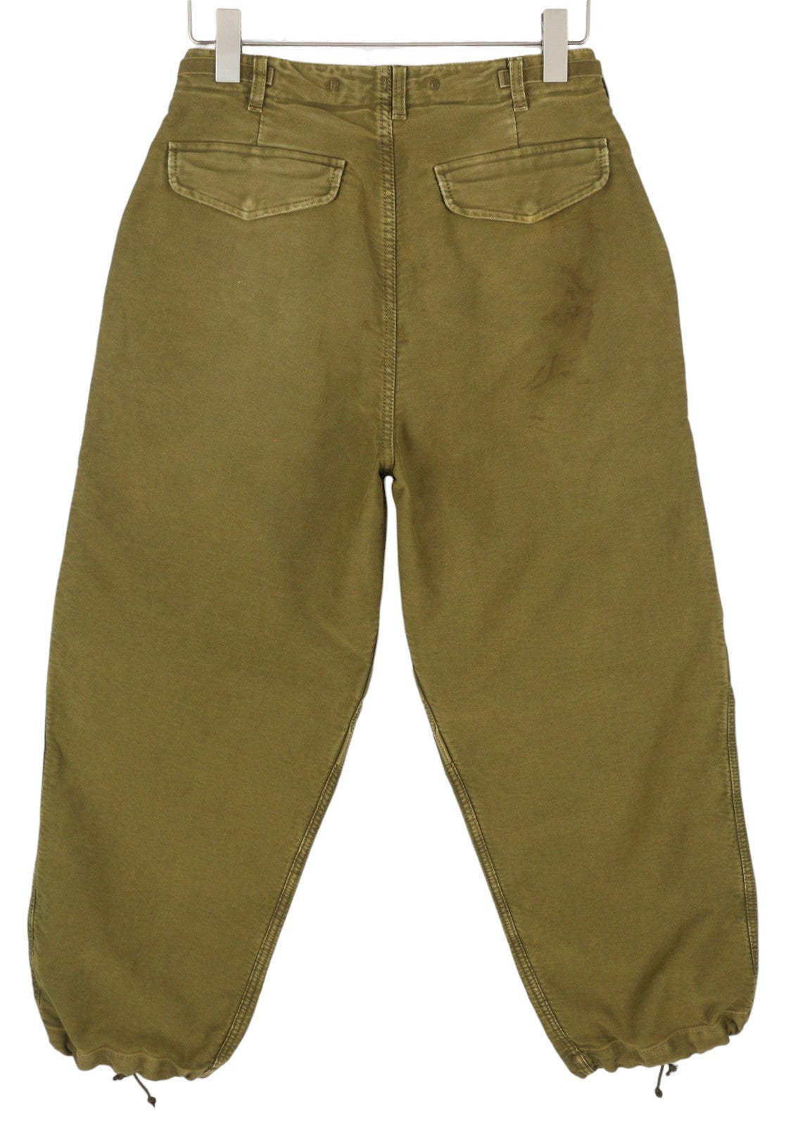 R13 moteriškos kelnės iki kulkšnies, 26, alyvuogių spalvos, dažytos drabužių logotipu, FW25, RRP1199 