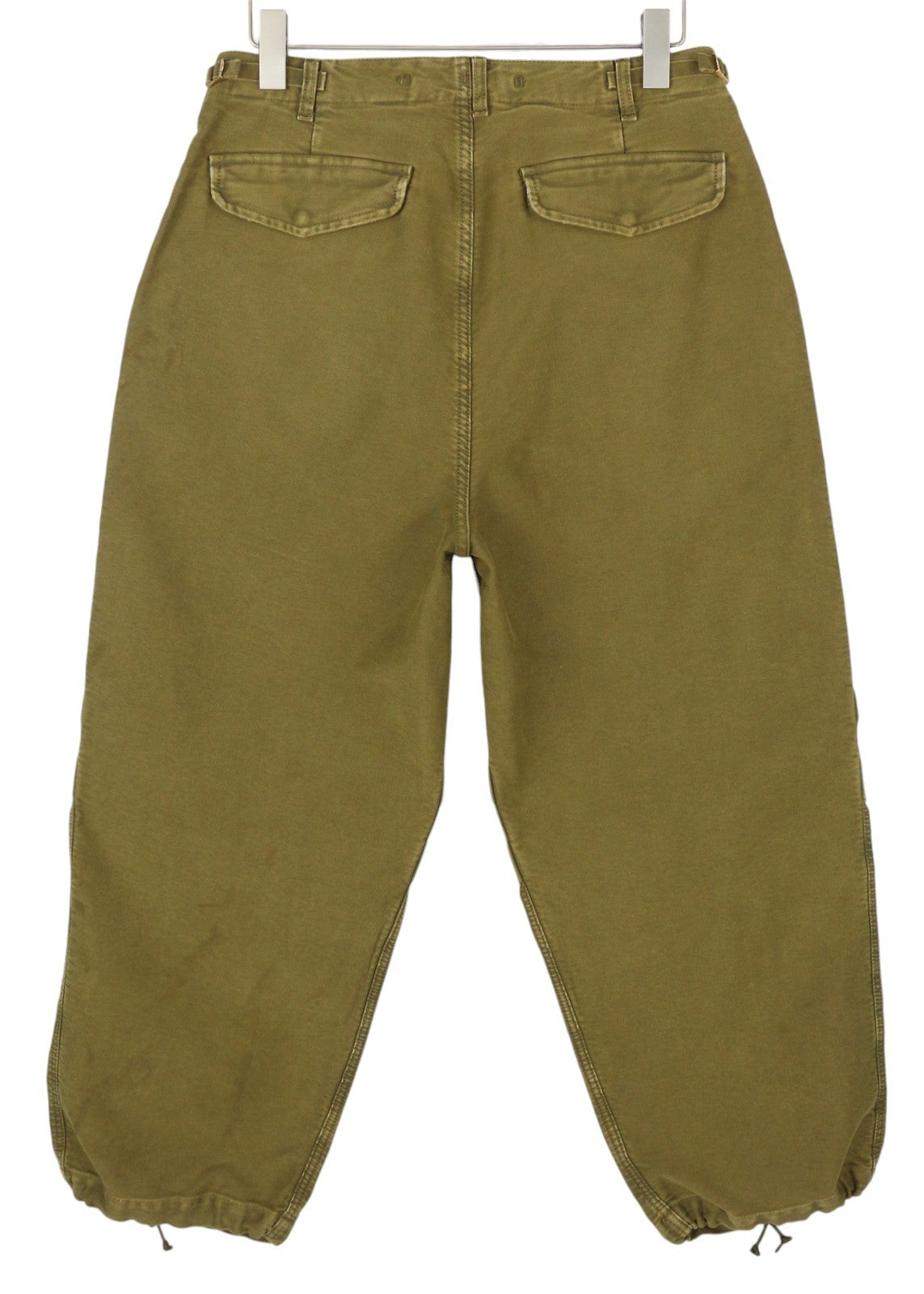 R13 kulkšnies karinės moteriškos kelnės, 30 alyvuogių spalvos, dažytos drabužių spalva, krovininės, su užtrauktuku, FW25, RRP1199 