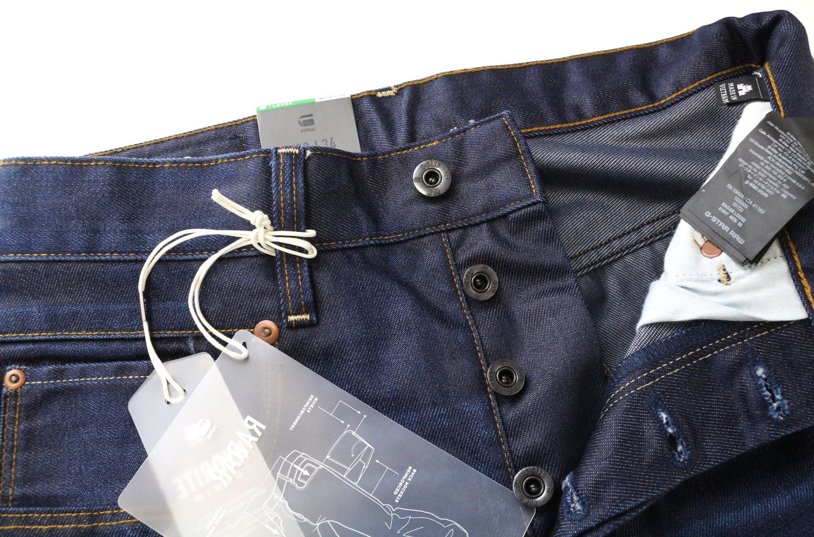 G-STAR RAW Radar Men's W28/L34 Blue Washed Pure Cotton Jeans Loose Fit Style