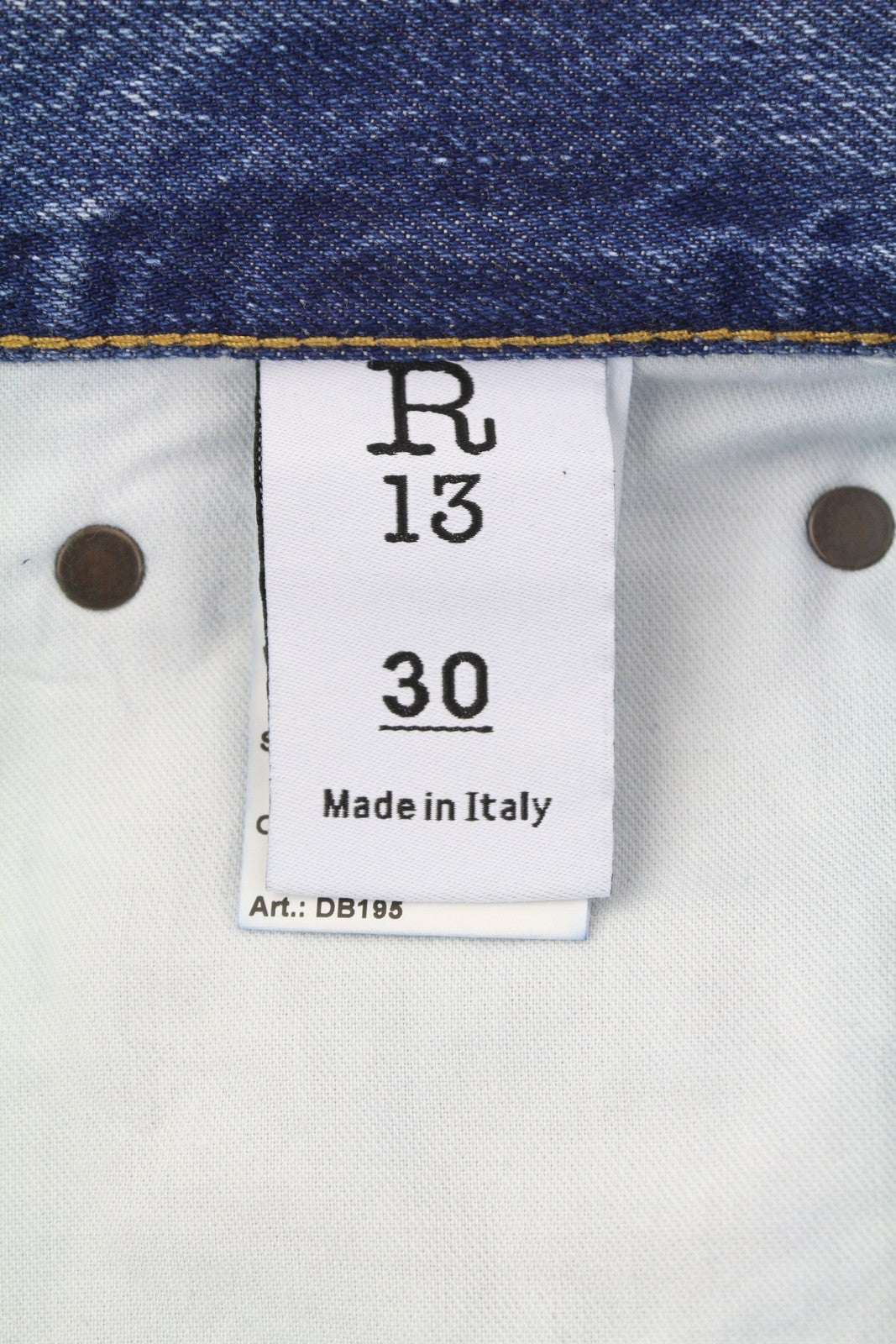 R13 Boyfriend moteriški džinsai, 30, Jasper, tiesus kirpimas, ūsai, išblukę iki kulkšnies, mėlyni, PF25 