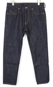 DIESEL Mharky 088AH Men's W32/L32 Dark Blue Pure Cotton Slim Jeans Everyday