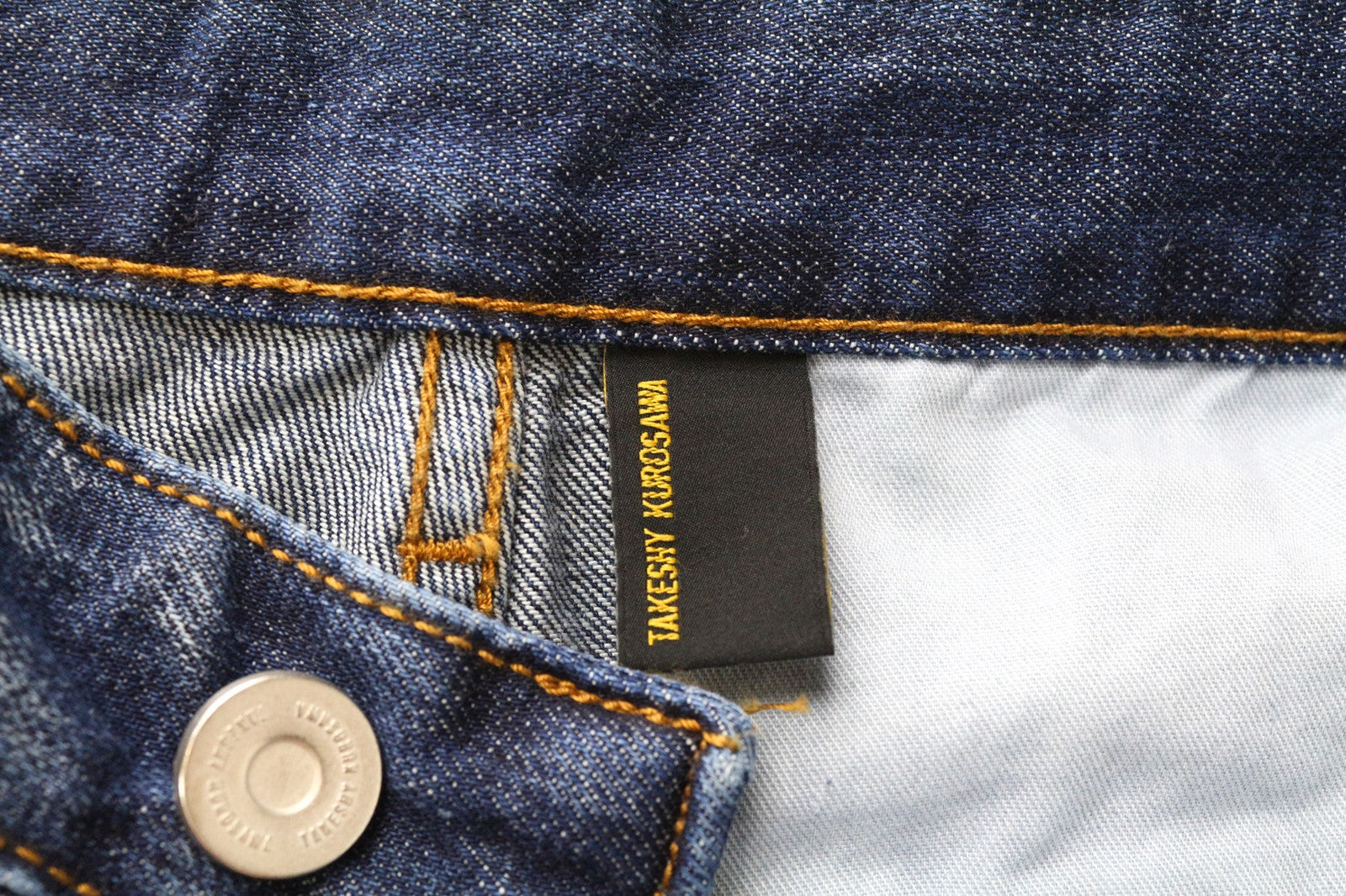 TAKESHY KUROSAWA Men's W30 Slim Blue Pure Cotton Washed Distressed Jeans Worn