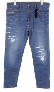 DIESEL Kly-NE 069BD Men's W32 Blue Tapered Distressed Sweat Jogg Fit Jeans