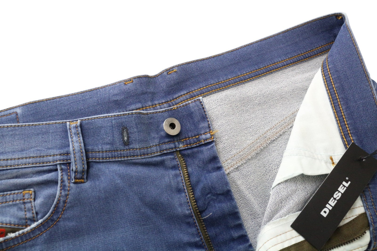 DIESEL Kly-NE 069BD Men's W32 Blue Tapered Distressed Sweat Jogg Fit Jeans