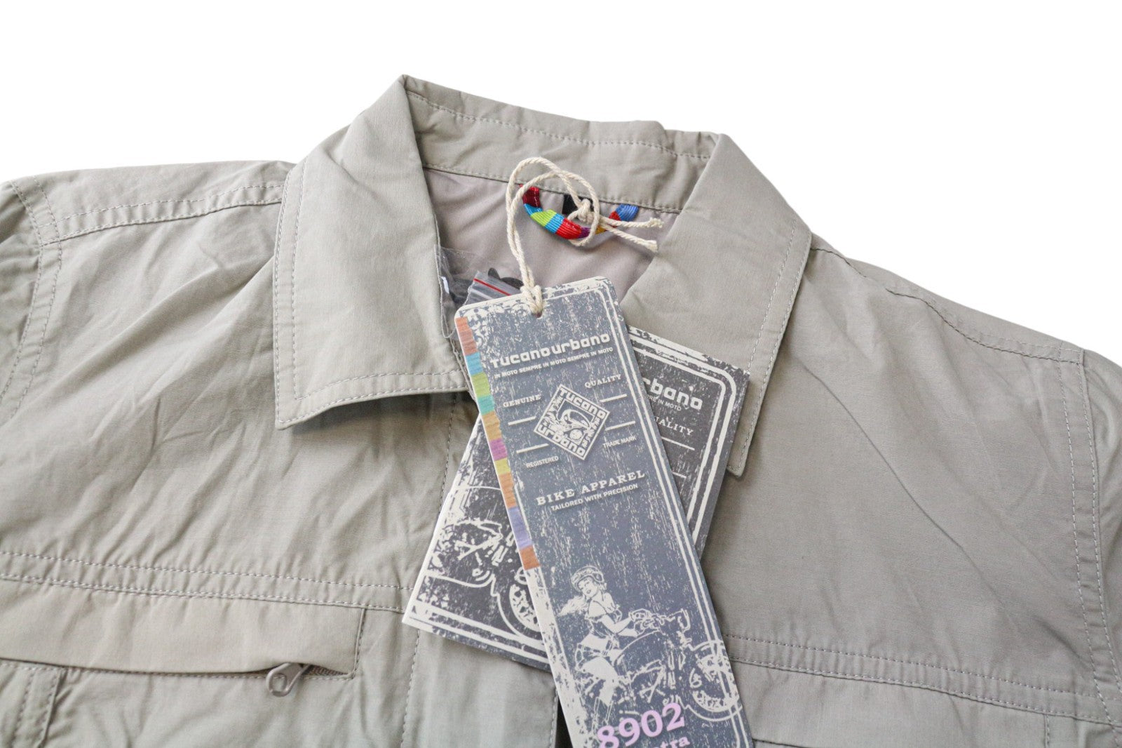 TUCANO URBANO Demetra moteriška IT38 smėlio pilkos spalvos medvilninė motociklininko striukė, neperpučiama nuo vėjo 